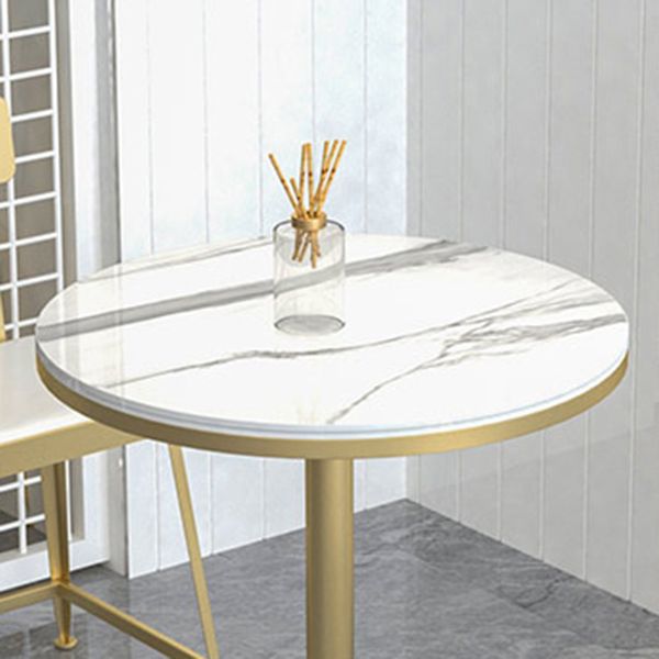 Contemporary Round Bar Dining Table Indoor Bar Height Pub Table Iron Base