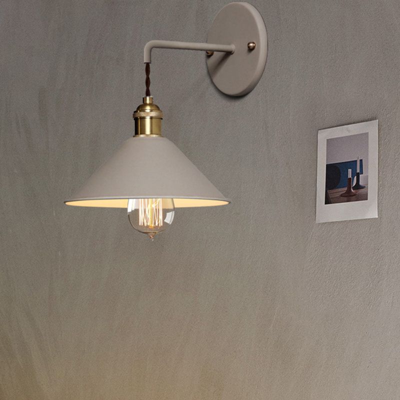 Macaron Cone Shaded Lighting Contemporary Metal Wall Light for Room