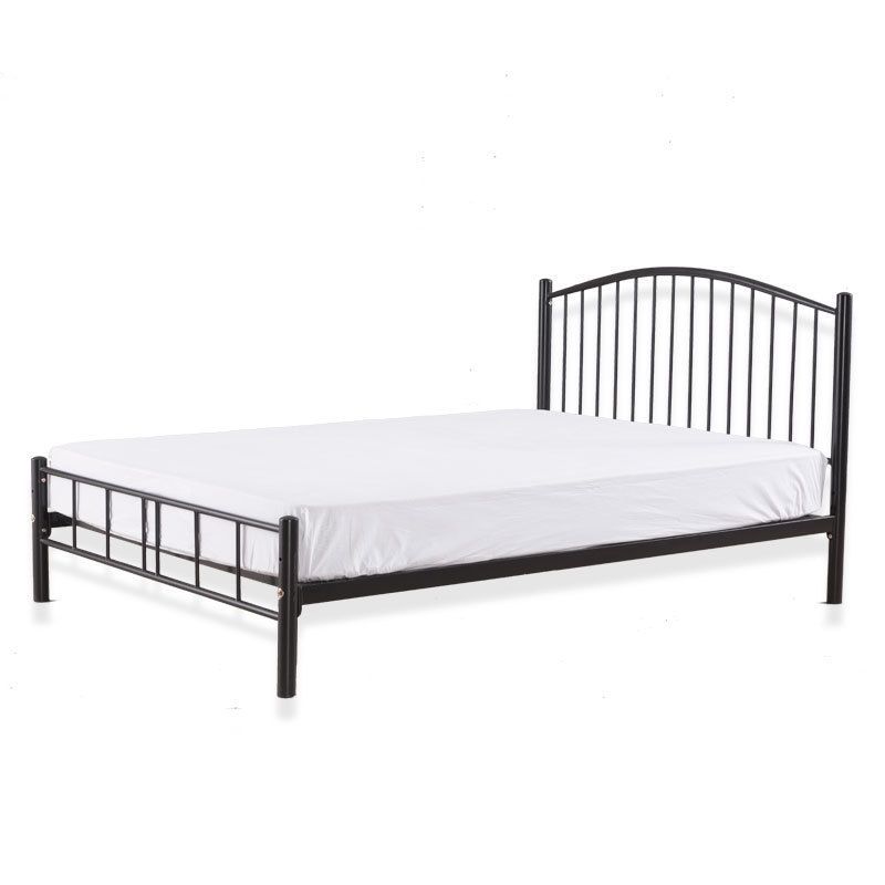 Industrial Metal Standard Bed Black Open-Frame Bed Frame for Home