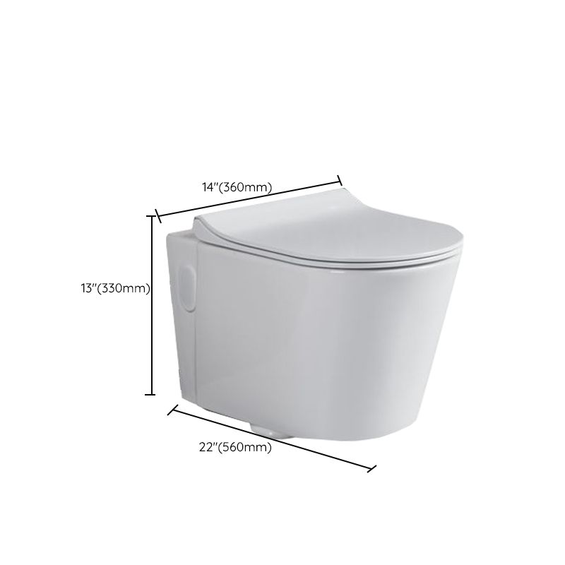 Modern Wall Mount Toilet White Toilet Bowl with Seat for Washroom