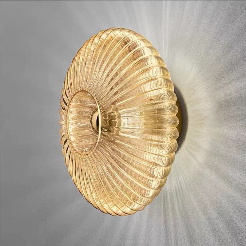 Circular Wall Lighting Contemporary Glass 1 Light Wall Sconce