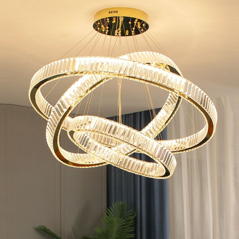 Multi-Tier Chandelier Light Fixture Modern Simplicity Crystal Pendant Lighting for Restaurant