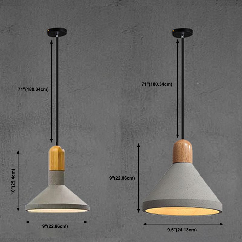 Grey Cement Pendant Light Modernist Suspension Pendant for Bedroom Foyer