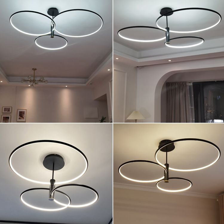 Eenvoudige cirkelvormige led kroonluchter verlichtingsarmaturen woonkamer hangende kroonluchter
