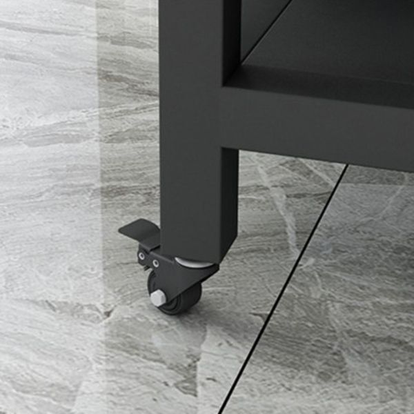 Industrial Rolling Kitchen Island Table Stone Kitchen Island, 33.46" High