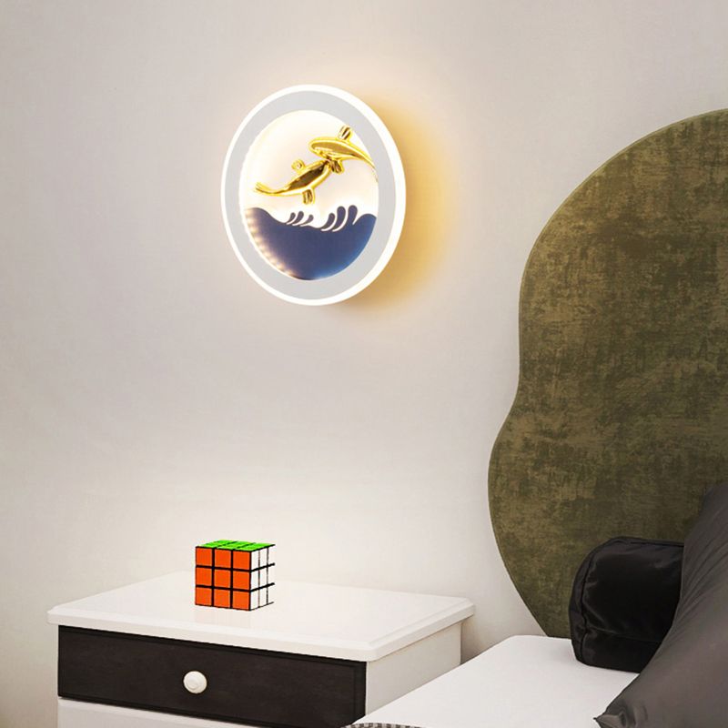 Modern Simple Iron Wall Light LED Wall Lamp with Acrylic Shade for Living Room