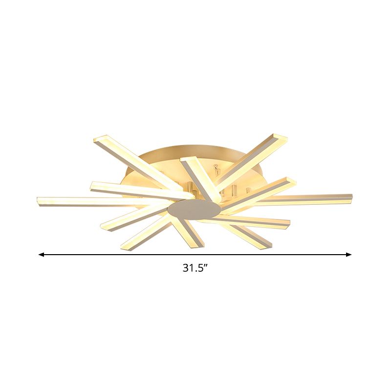 31.5"/39" W LED Living Room Ceiling Mounted Light White Semi Flush Light Fixture with Spiral Acrylic Shade in Warm/White Light