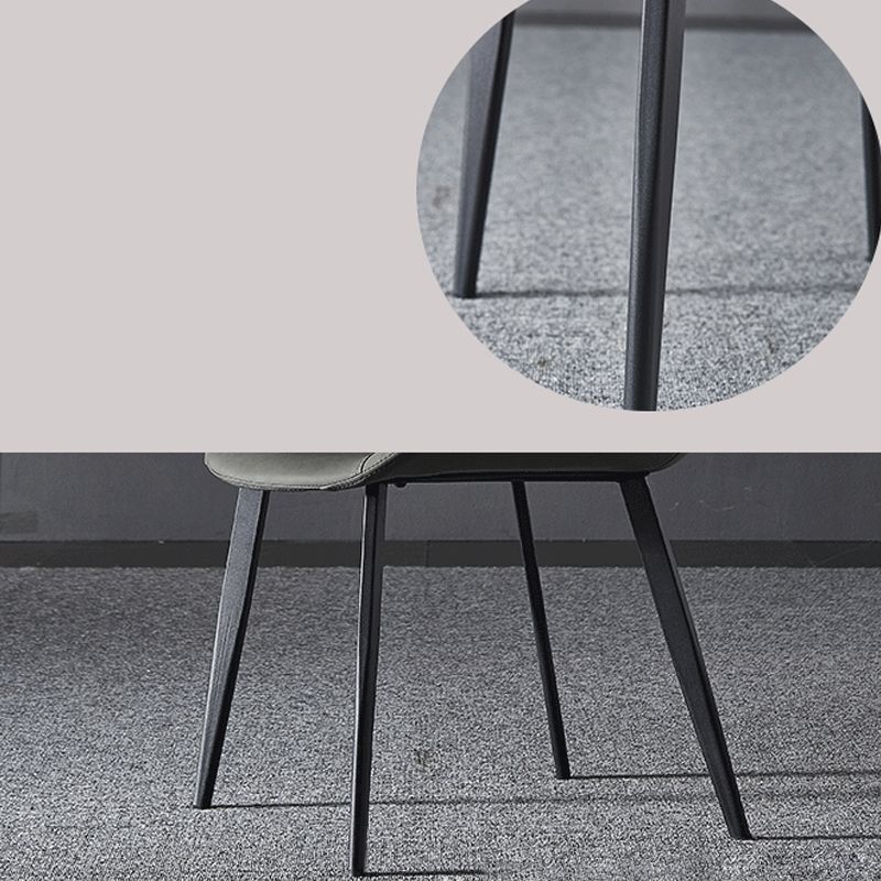 PU Leather Dining Chairs Industrial Style Parsons Armless Chair