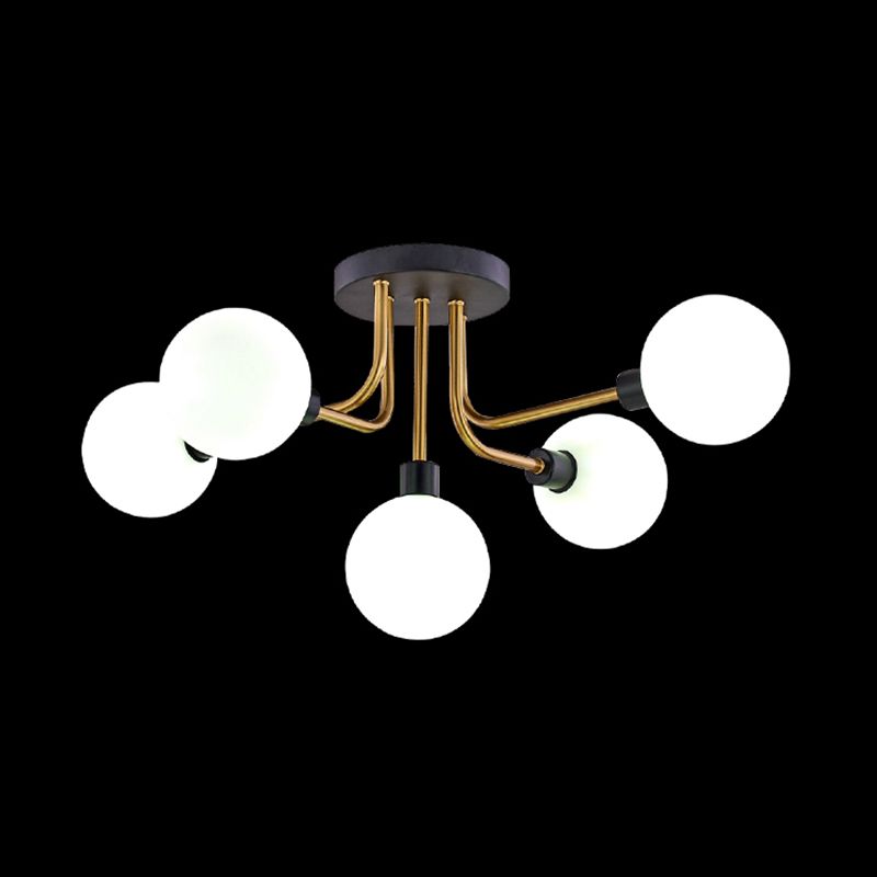 Plafonnier rond en verre semi-affleurant, luminaire de style simple, lustre semi-encastré