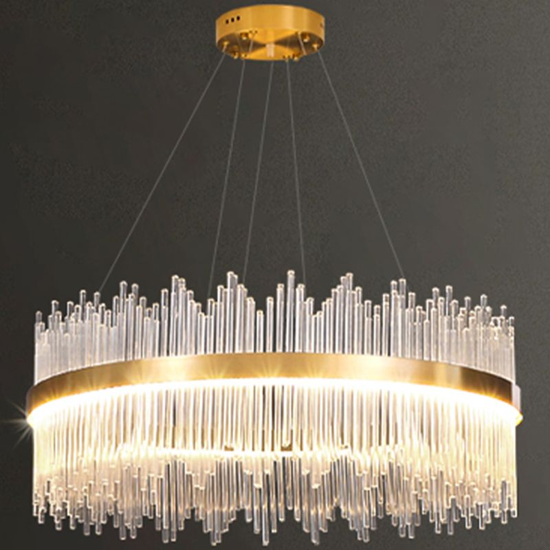 Luz de colgante LED de cristal de lámpara de lámpara de estilo contemporáneo para sala de estar