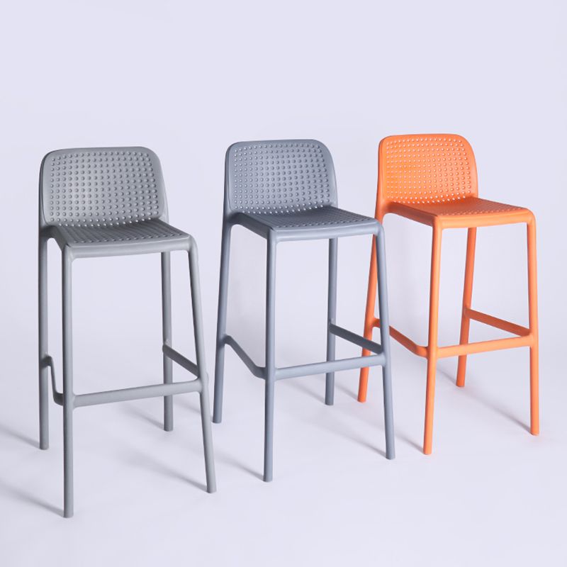 Modern Plastic Counter Stool Low Back Square Stool for Living Room
