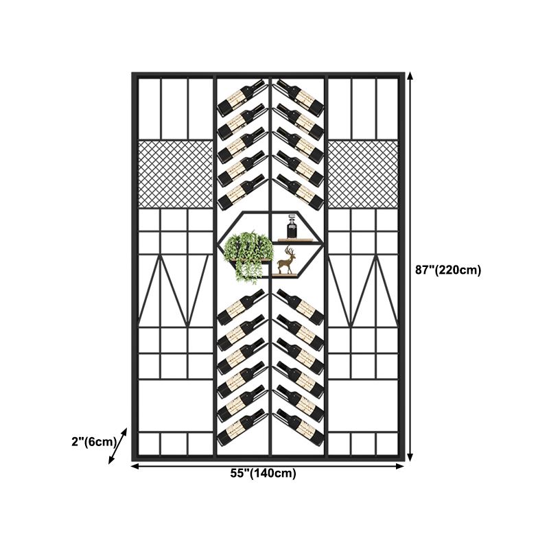 Industrial Floor Wine Rack Bottle Wine Rack Metal Bottle Holder in Black