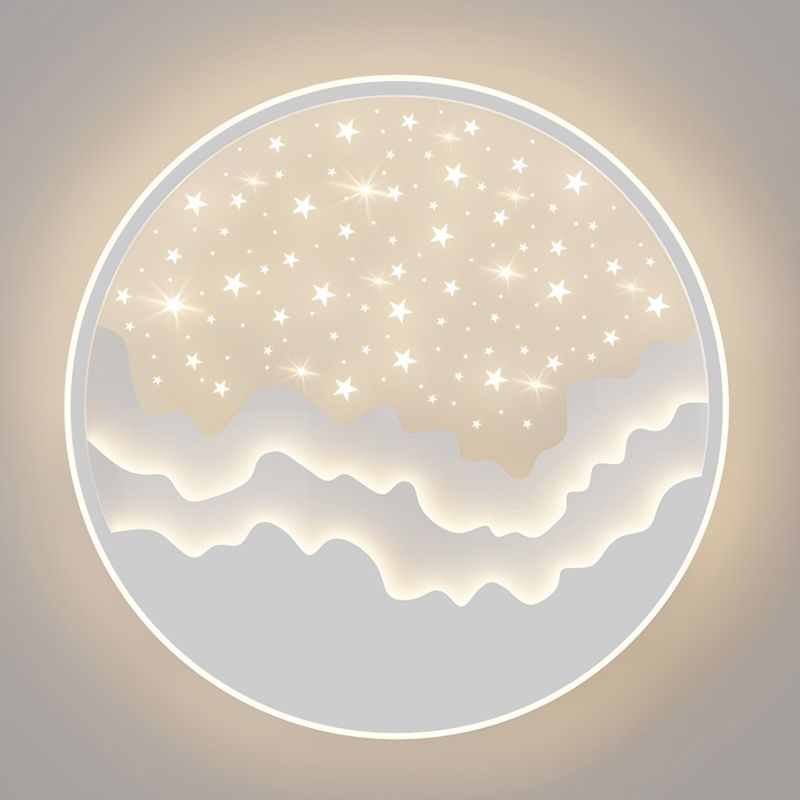 Lámpara de techo LED moderna con montaje empotrado redondo y pantalla de metal para dormitorio