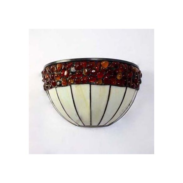 2 Lights Bowl Wall Mount Light Loft Retro Stained Glass Wall Sconce Lighting for Corridor