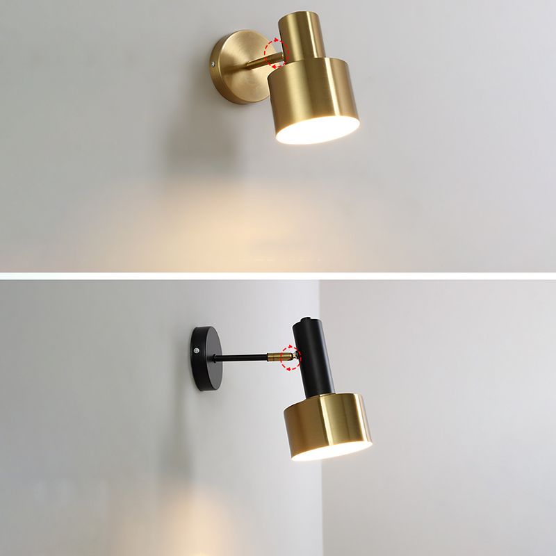 Modern Luxury Cylindroid Hanging Wall Lamp Electroplate Metal Wall Sconce for Interior Spaces