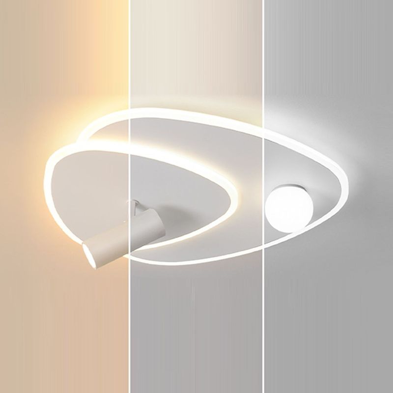 Geometric LED Flush Mount Iron and Acrylic Ceiling Flush with Spotlight