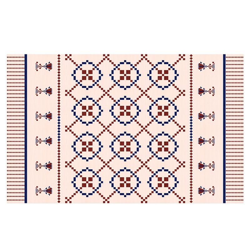 Tone abricot simple Tone bohème tapis de motif tribal polyester tapis de support sans glissement pour le salon