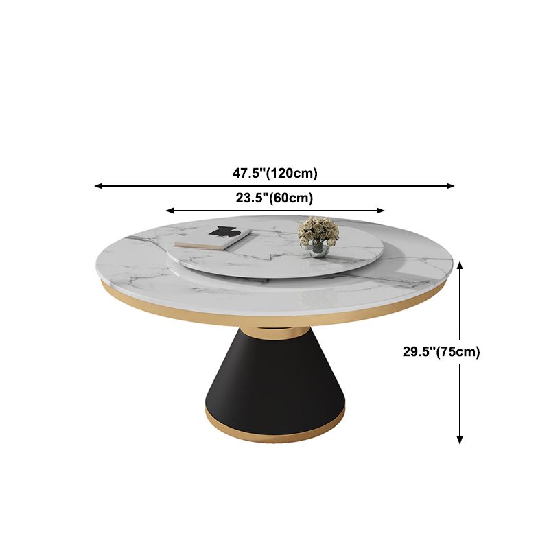 Black and White Dining Table Traditional Luxury Stone and Metal Dining Room Collection
