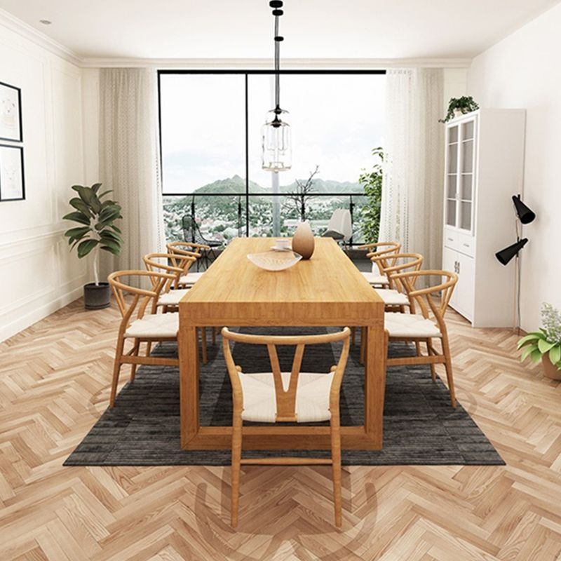 Pine en bois massif salle à manger à double table de base de piédestal à base de rectangle de base pour la maison