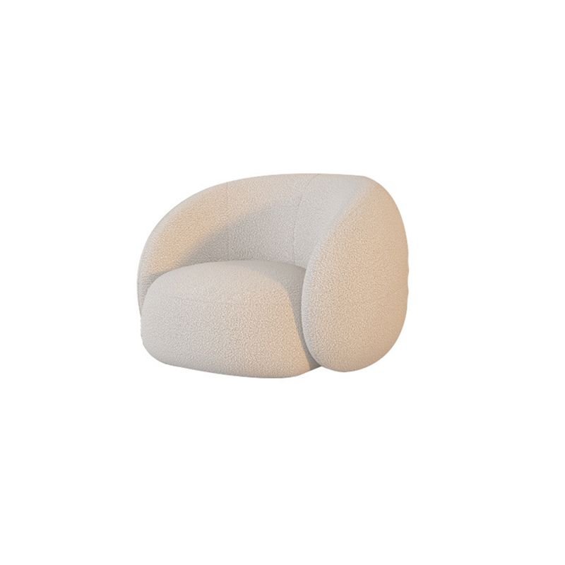Contemporary Tuxedo Arm Sofa Fabric Loose Back Settee in White