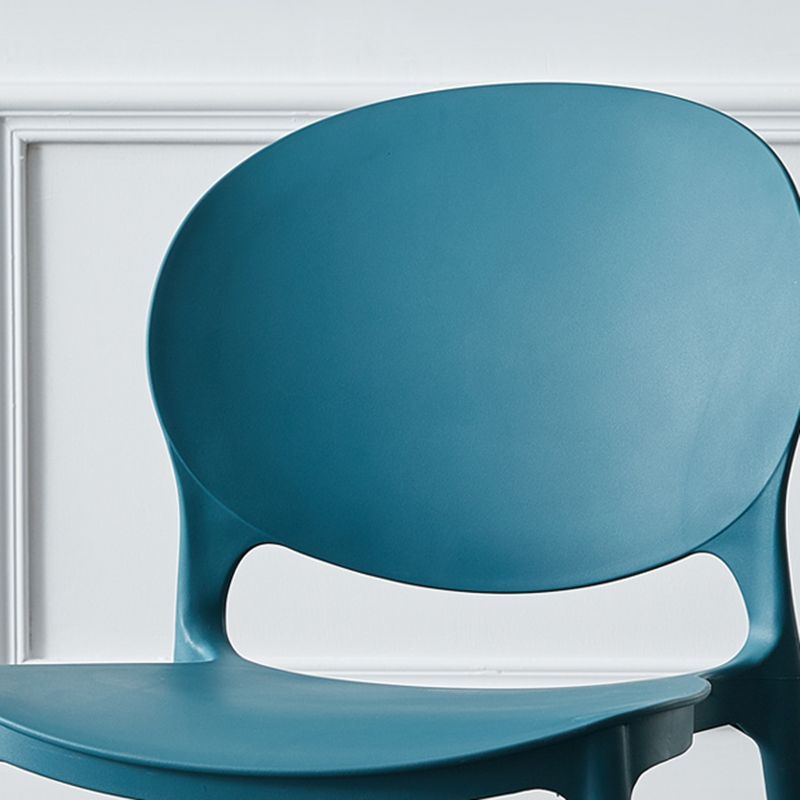 Modern Stackable Chair Dining Open Back Armless Chair for Kitchen with Plastic Legs