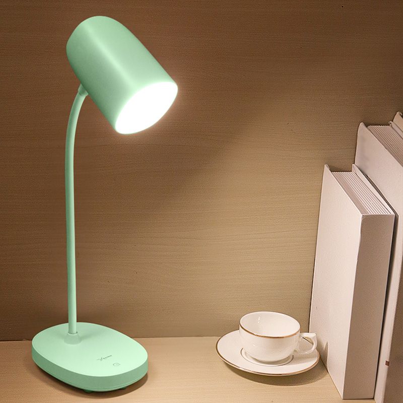 Lámpara de estudio de tono de cúpula alargada Macaron Plástica para niños Ligera de mesa LED
