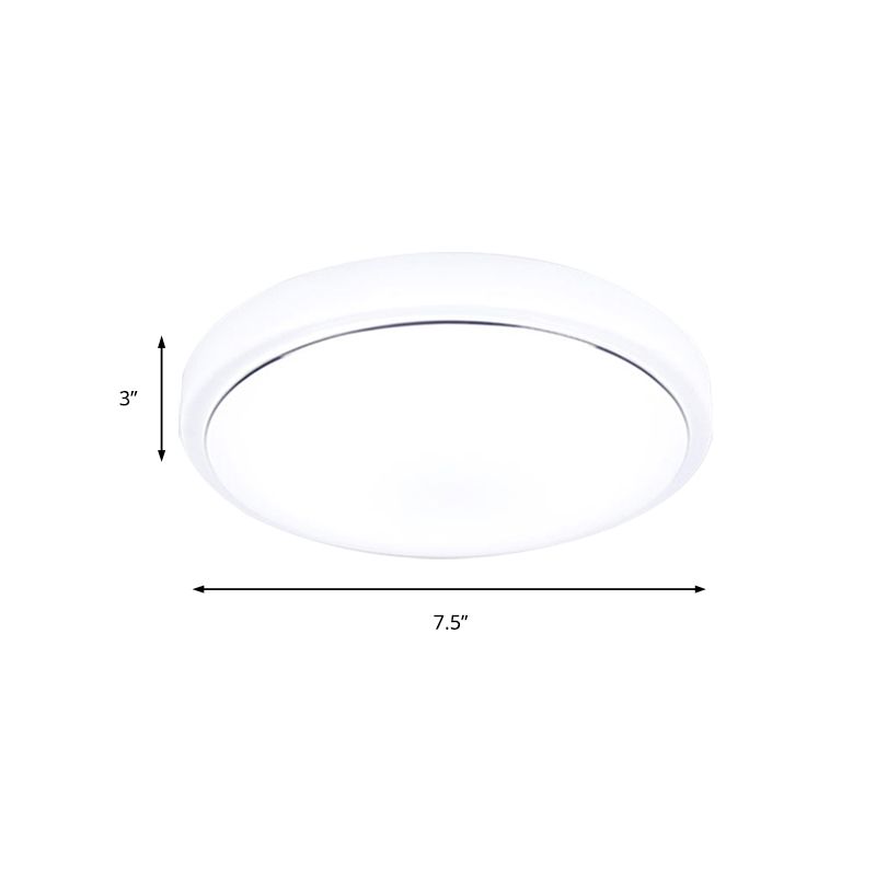 Goud/Zilver Drum Plafondinbouw Eenvoudige Metalen LED Inbouwlamp met Acryl Schaduw voor Gang in Warm/Wit, 7,5"/9"/12" Dia