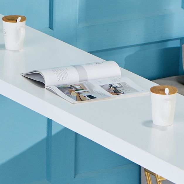 Glam White Wood Table and Stool Set 1/2/3/5 Pieces Double Pedestal Counter Set