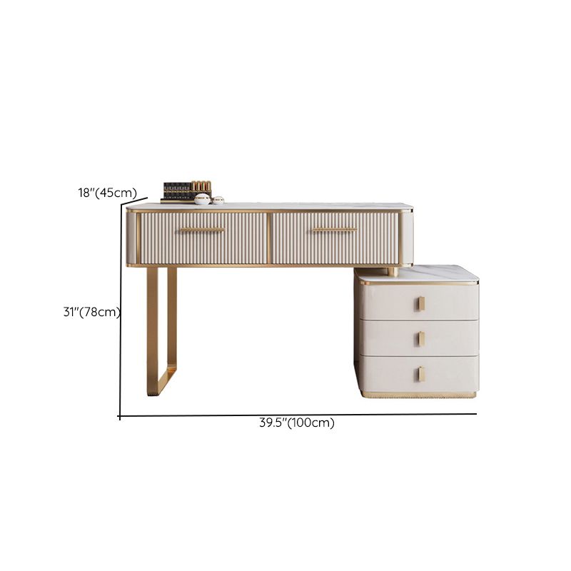 Glam 17.71" Wide Vanity Set Stone Dressing Table with Drawer
