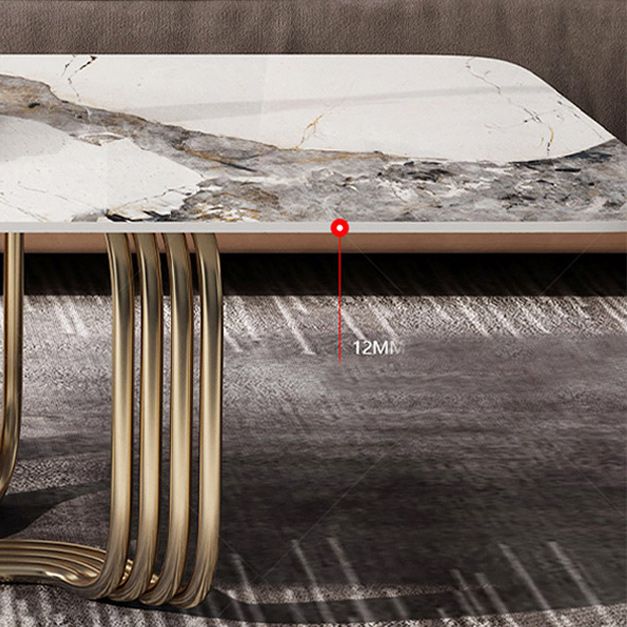 Glam Abstract Coffee Table Slate Rectangular Coffee Table for Home
