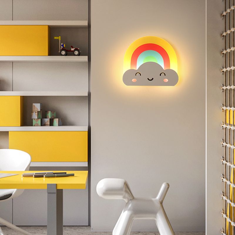 Fispositivi da parete in stile creativo cartone animato Light Acrilic Wall Light per camera da letto