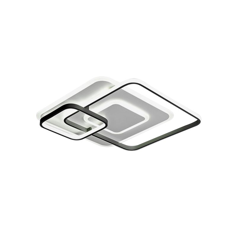 Lampada da incasso a LED per hotel da 18"/21,5" Lampada moderna bianca vicina al soffitto con cornice quadrata in acrilico impilabile in luce calda/bianca