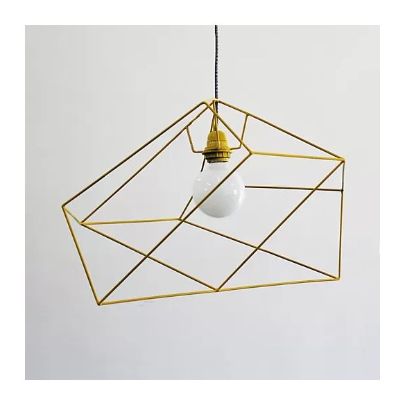 Simple 1 Light Suspension Light with Metal Shade Red/Yellow/Black Abstract Ceiling Pendant Light