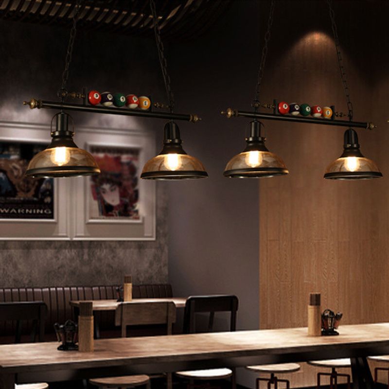 Luces de araña de araña de isla ligera de isla de estilo industrial en negro para restaurante