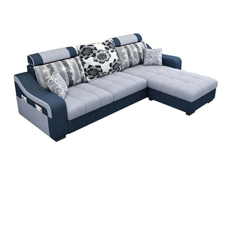 Sloped Arms Sectionals 106.3"D x 57"W High Back Sofa with Storage