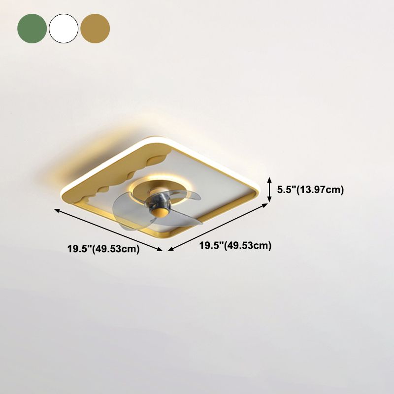 Metal Geometric Ceiling Fan Lights Modern Style 2 Lights Flush Mount Lamp