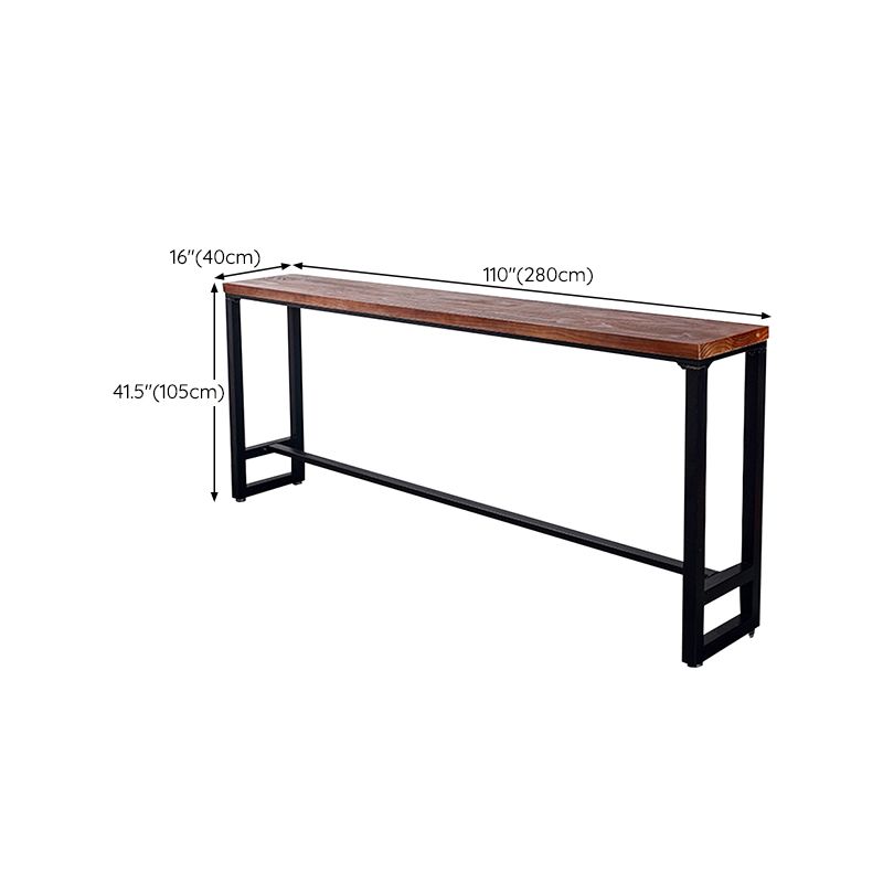 Glam Style Rectangle Bar Table Trestle Base Bar Dining Table for Home
