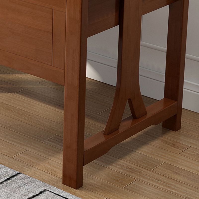 Contemporary Rubber Wood Office Desk Rectangular Writing Desk for Home