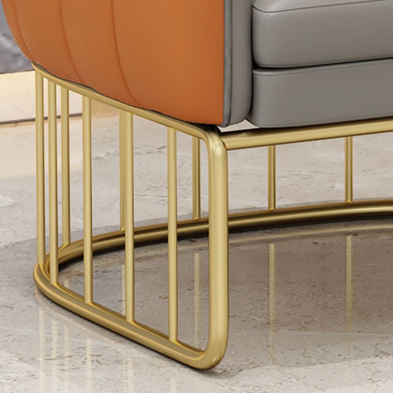 Silla sin brazos de comedor de metal Glam, sillas de comedor de cuero PU para uso doméstico