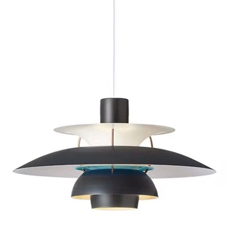 Modern Hanging Lamp Lacquered Iron Geometric Pendant Light for Bedroom