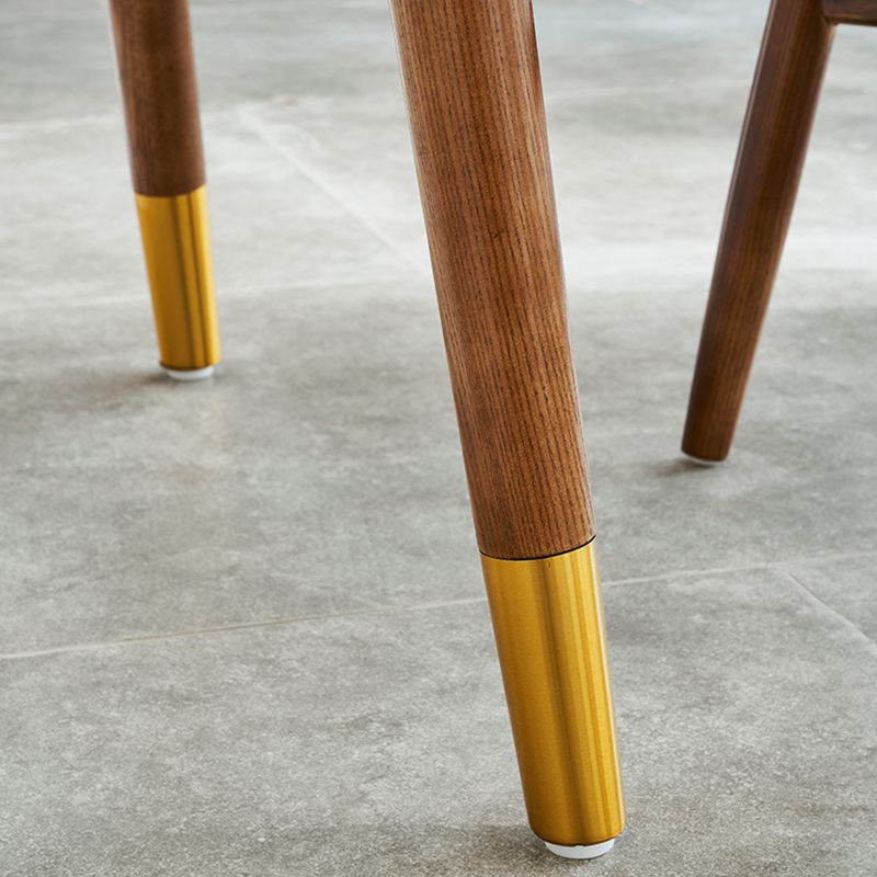Modern Rectangle Sintered Stone Dining Table with Wooden Base White Dining Table for Restaurant