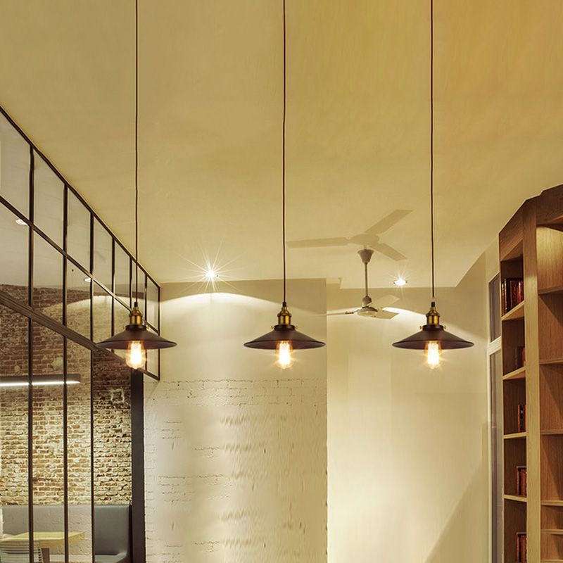 Industrial Style Pendant Light Fixtures with Metal Shade for Living Room Coffee Shop