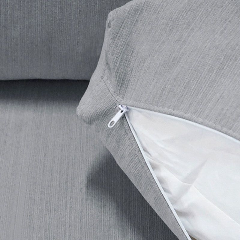 Contemporary Slipcovered Cushions Settee Cotton Pillow Top Arm Sofa
