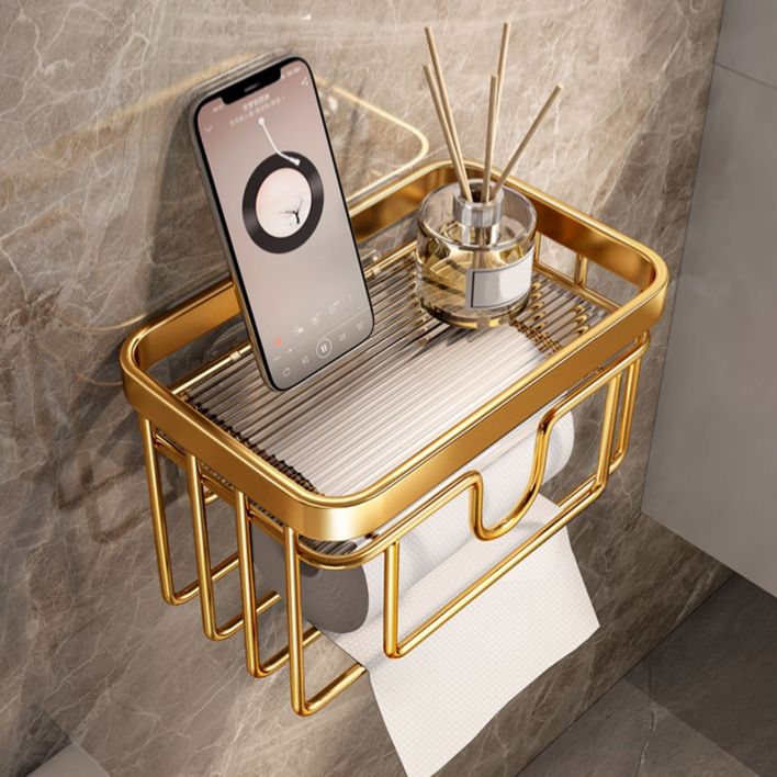 Modern Golden Bathroom Accessory As Individual Or As a Set with Bath Shelf