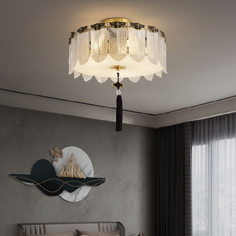 Modern Simple Round Shape Ceiling Light with Glass Shade for Living Room