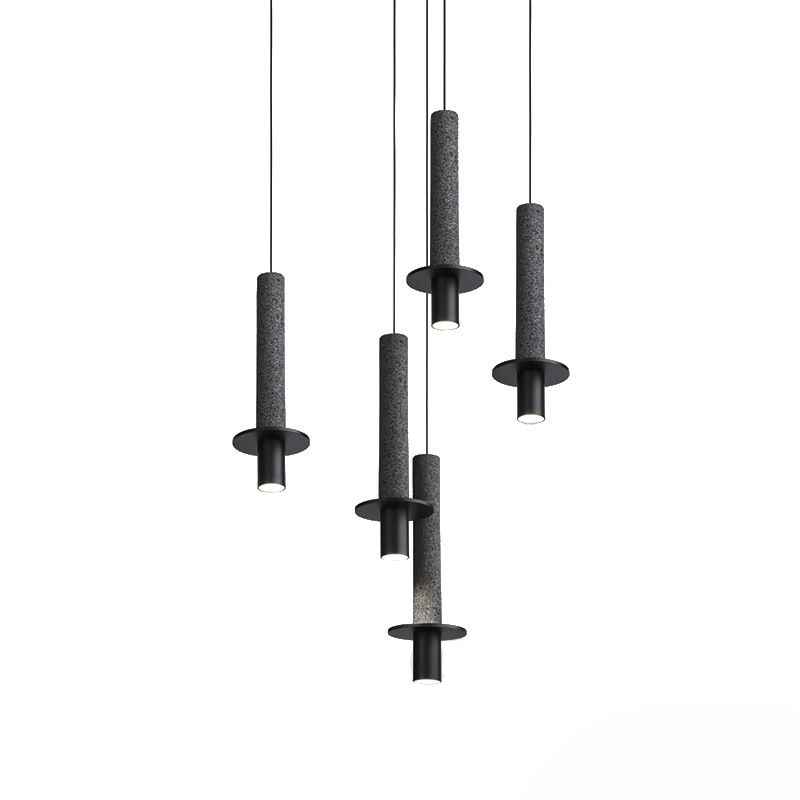 Terrazzo buisvormige hanglampverlichting eenvoud led hangend licht voor eetkamer