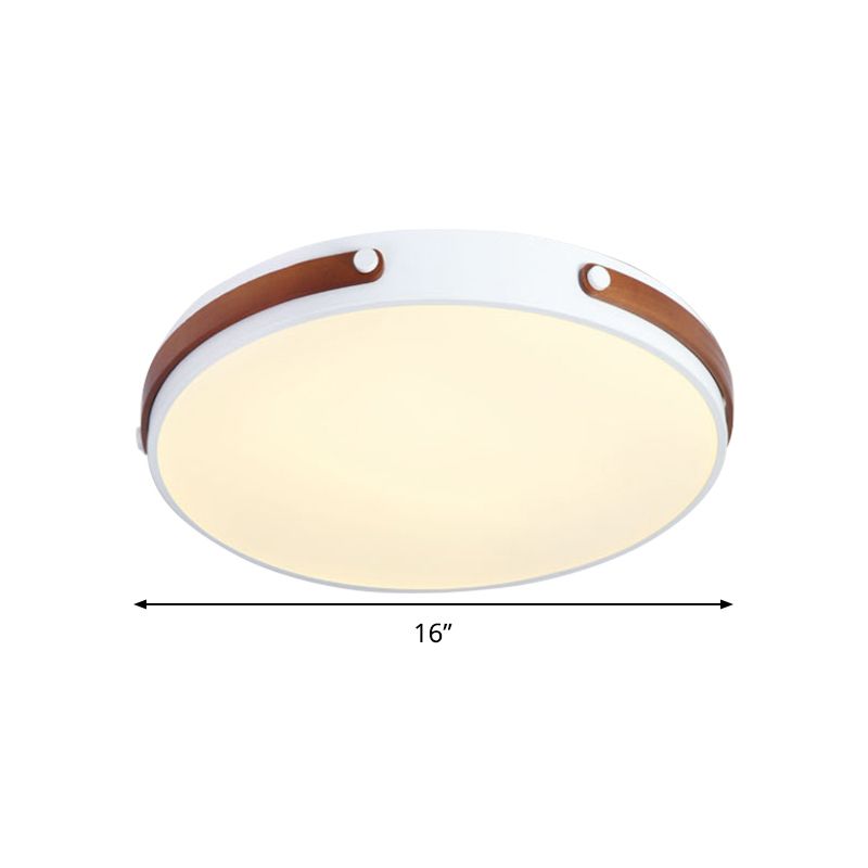 Cirkelvormige spoeling Modernistische acrylbruin/lichtbruin/roodbruine LED dicht bij plafondlamp in warm/wit licht, 16 "/21,5" breed