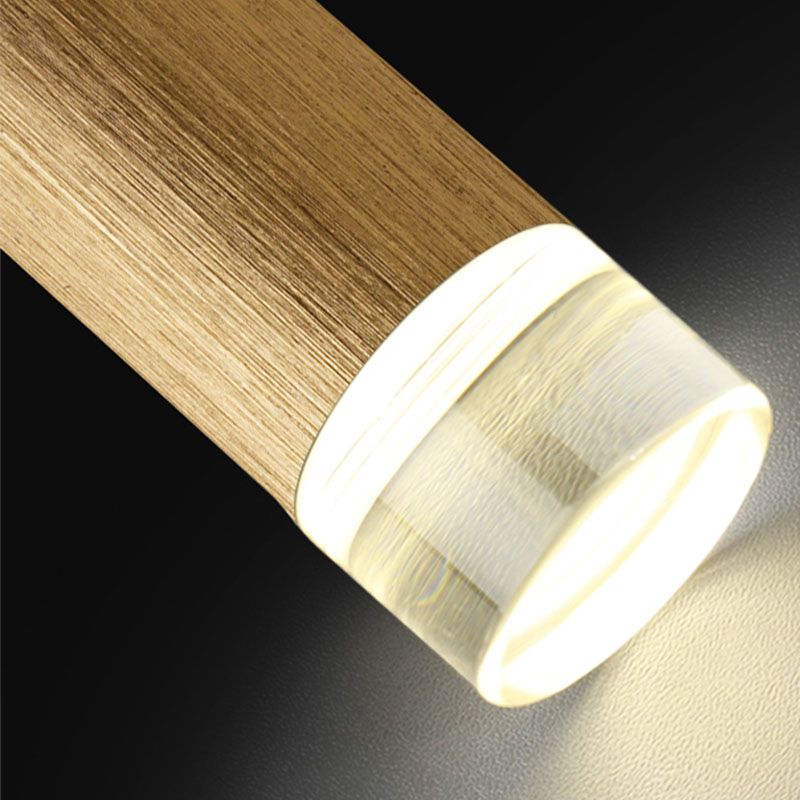 Luminaires de pendentif linéaire Lumière de suspension LED à 1 lumière moderne avec nuance de cristal transparent