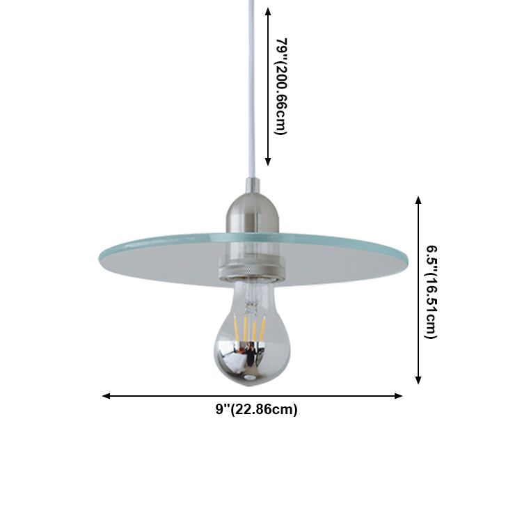 Single Light Industrial Style Hanging Light Glass Shade Bedroom Vintage Pendant Lighting