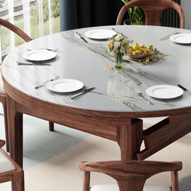 Contemporary Dining Set 1/7 Pcs Standard Height Dining Sets with Self Storing Leaves